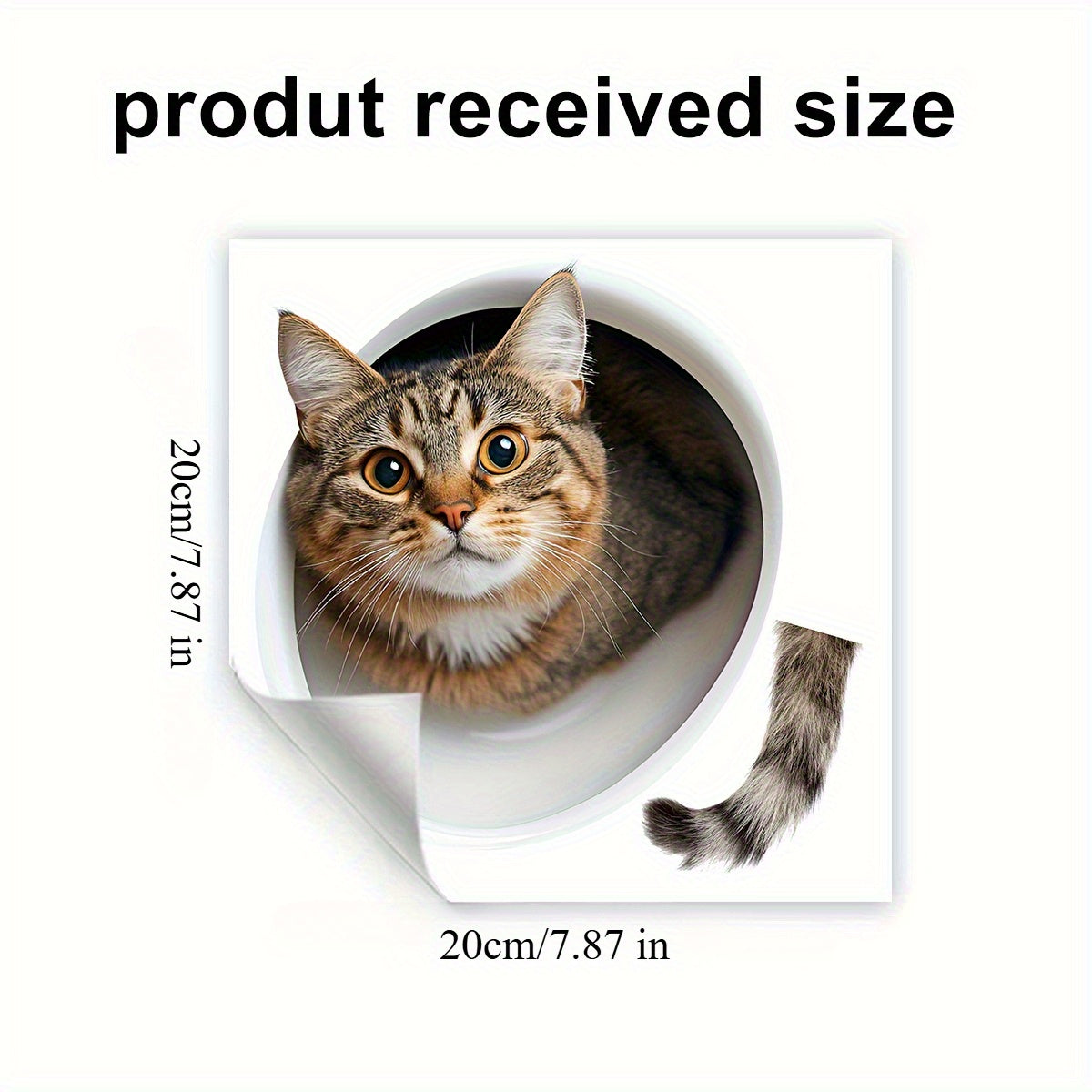 Whimsical Cat in Toilet Self-Adhesive Wall Decal - Playful Bathroom Home Decor, Matte Finish Rectangular Plastic Sticker with Animal Print for Easy Application, Bathroom Decor And Accessories, Humorous Design, Easyinstall Sti